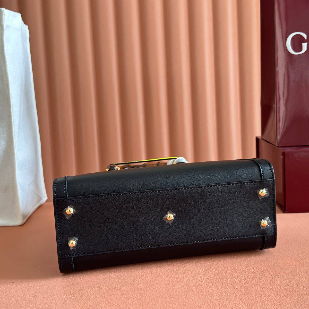 Gucci 26S Diana Tote Bag 27 in Black Calfskin