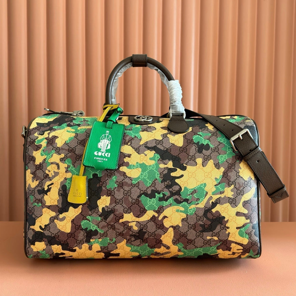 Gucci 26S Duffel Bag 44 in Multicolor Coated Canvas Style 1