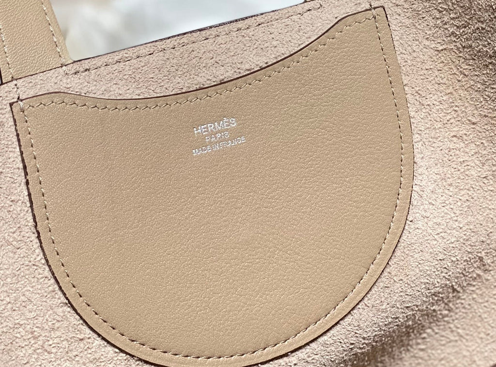 Hermes 25S in the Loop 18 in Light Brown Calfskin Silver Hardware Bag