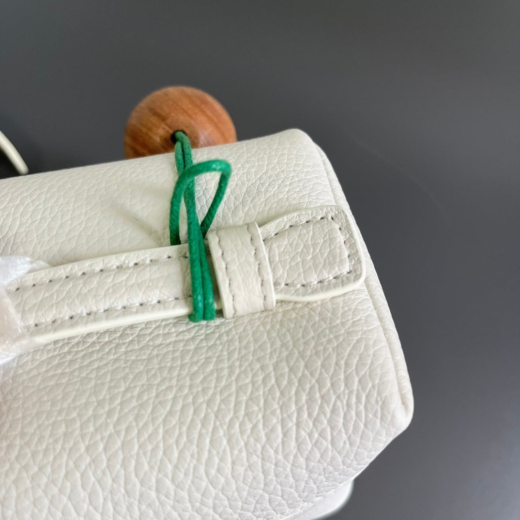 Loro Piana Extra Pocket L12 in White Calfskin with Silver Hardware Bag