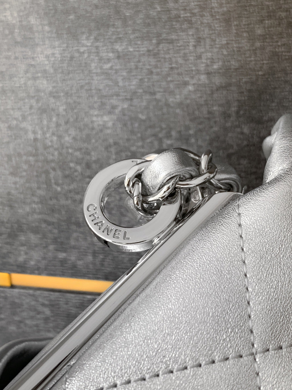 Chanel 25S Hobo Bag 40 cm in Silver Lambskin
