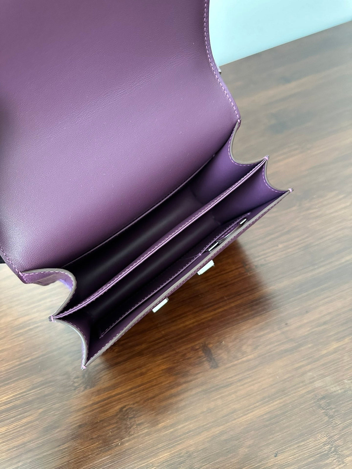 Hermes Constance 18 Purple Ostrich Silver Hardware Bag