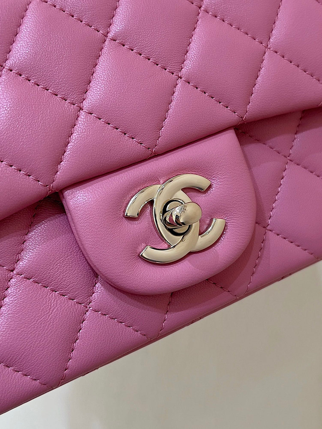 Chanel 25S Flap Bag 20 cm in Pink Lambskin with Gold Hardware