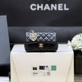 Chanel 25S Mini Cf Bag 12 in Black Lambskin Heart Model
